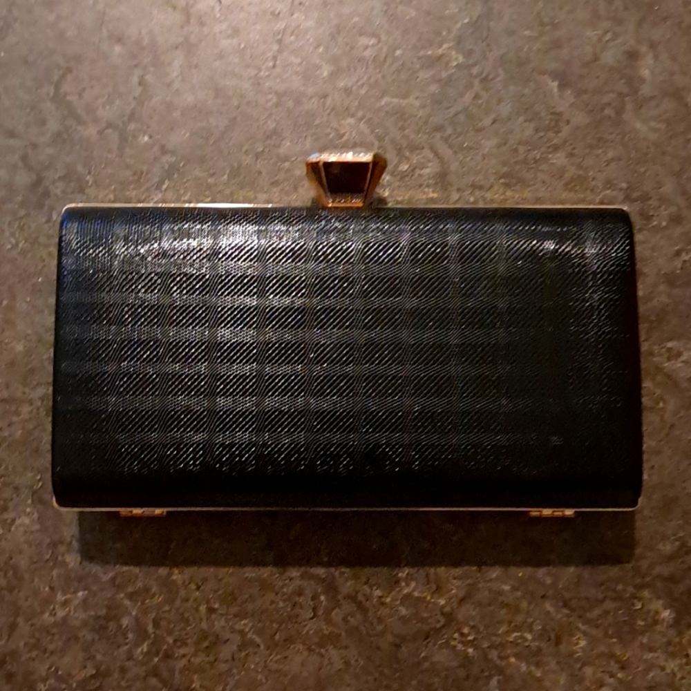 Faux leather clutch, brand new, never used